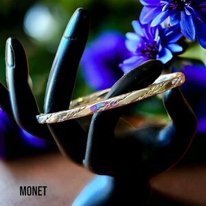 MONET Silvertone Slim Rope Bangle